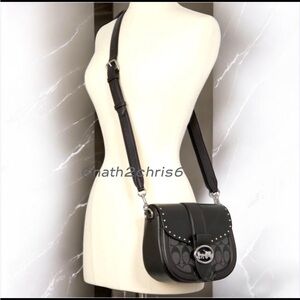 Coach Georgie Saddle Crossbody Black Graphite